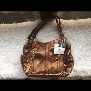 B Makowsky Copper Leather Purse NWT